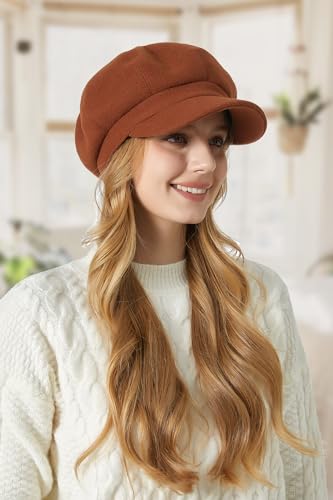 Sumolux Women Beret Newsboy Hat French Cap Classic Winter - color: Orange