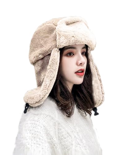 MioCloth Faux Fur Winter Earflap Russian Ushanka Hat - Fur Lined Winter Cap - color: Brown