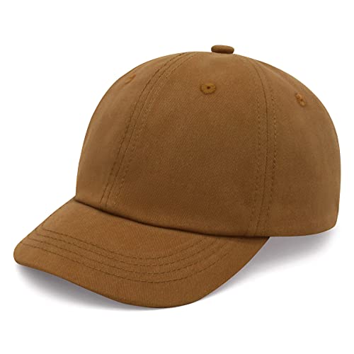 Olreco Toddler Baseball Hat Baby Baseball Cap Baby Ball Cap Infant Hat Toddler Caps Kids Trucker Hats for Boys Girls Cotton - color: Brown, size: 0-6 Months