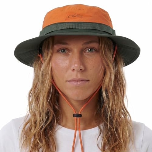 Color-Blocked Fisherman Style Sun Hat for Outdoor Camping, Surfing & Vacations - Wide Brim, UV Protective, Anti-Slip - color: B_burnt Orange