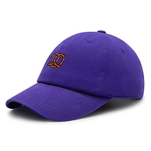 JPAK Pretzel Premium Dad Hat Embroidered Cotton Baseball Cap Snack - color: Purple