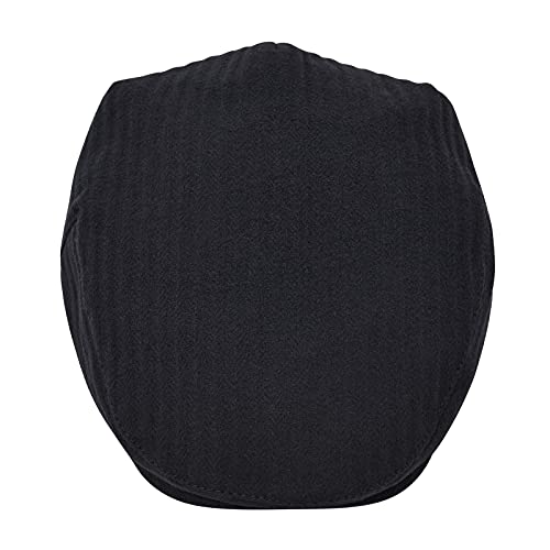 STARANCE Men Wool Blend Newsboy Cap Flat Hat - color: Black, size: 7 1/4