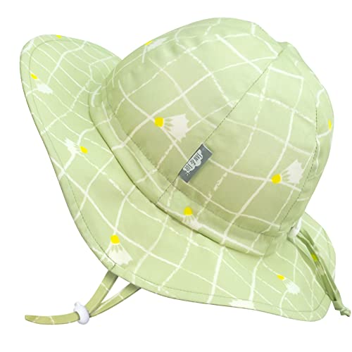 JAN & JUL 50+ UPF Cotton Sun Hat with Wide Brim for Toddler Girls - color: Birdie, size: 5-12 Years