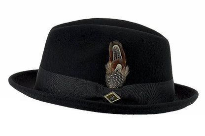 Stacy Adams Men's Wool Felt Pinch Front Fedora Hat - color: Black, size: Large