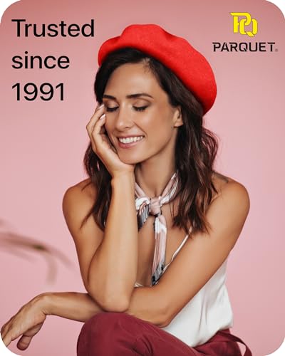 Parquet Solid Color French Beret Hat. Classic French, Casual and Chic Lightweight Cap for Women - color: Red