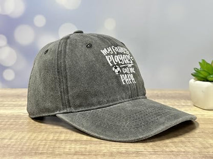 Adjustable Embroidery Hat for Men Women, Gift Baseball Cap for Adult - color: Soccer Papa (Washed Black)