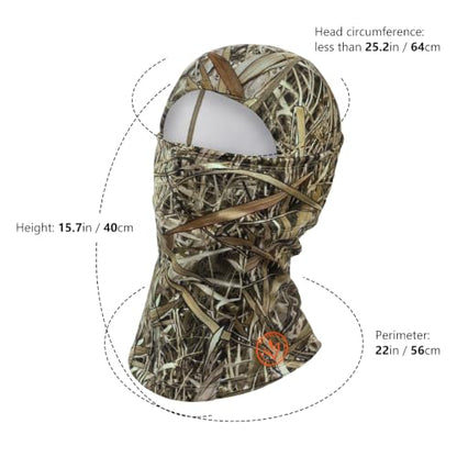 BASSDASH Winter Balaclava Fleece Ski Mask Ninja Hood Neck Warmer Fishing Hunting - color: Marshreed Ⅱ