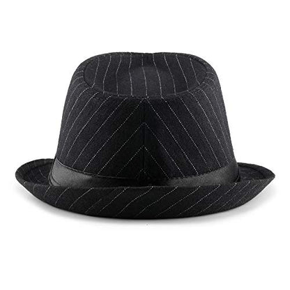 FALETO Unisex Classic Manhattan Structured Gangster Trilby Fedora Hat