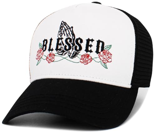 KBETHOS Praying Hands Rosary Dad Hat Baseball Cap Unconstructed Polo Style Adjustable Unisex - color: White Black Black Praying Hands Blessed Mesh