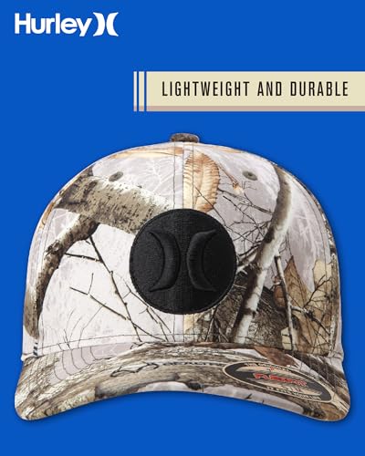 Hurley Men's Caps - One & Only Flexfit Baseball Cap - Fitted Hats for Men (S-XL) - color: Reeltree Camo, size: Small-Medium