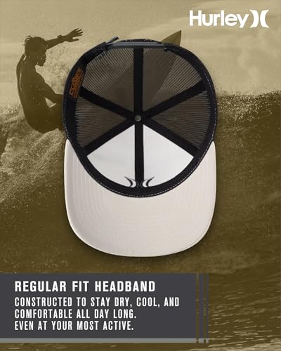 Hurley Mens Cap Del Mar Mesh Panel Trucker Hat with Snap Back - color: Khaki