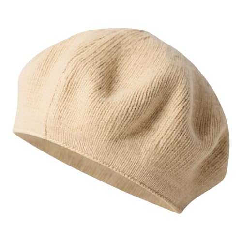 Armycrew Premium Wool Modern Stylish Beret Hat - color: Beige Mustard