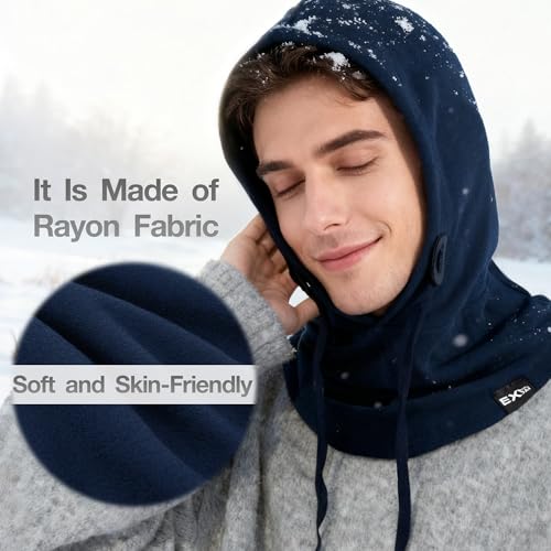 Balaclava Ski Mask, 4-in-1 Warm Adjustable Neck Gaiter for Men Women - color: Dark Blue