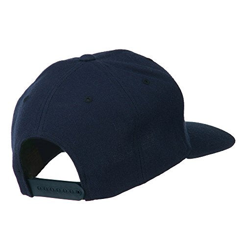 Old English K Embroidered Flat Bill Cap - color: Navy