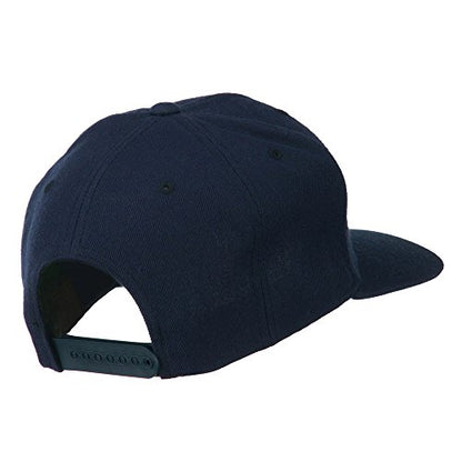 Old English K Embroidered Flat Bill Cap - color: Navy