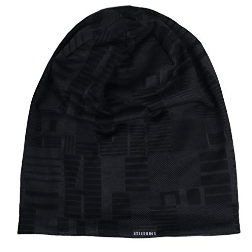 Ruphedy Men Slouchy Beanie Summer Long Oversize Thin Lightweight Skull Cap B011h - color: B403-black, size: One Size