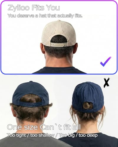 Zylioo XXL Laser Vented Snapback Hat for Big Heads, Flat Bill Cap Navy Blue