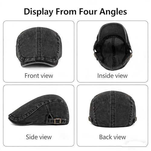 QHFHULV Newsboy Cap for Men Cotton Flat Gatsby Ivy Golf Cabbie Driving Hat - color: Classic Red