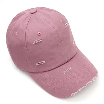 Distressed Baseball Cap for Men Women Cotton Dad Hat - color: Dark Purple