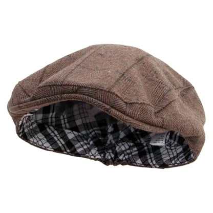 Big Size Plaid Regular Ivy Cap - color: Tan, size: X-Large-XX-Large