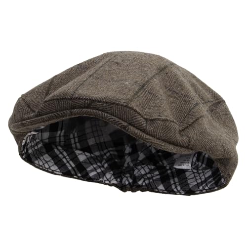 Big Size Plaid Regular Ivy Cap - color: Tan, size: X-Large-XX-Large