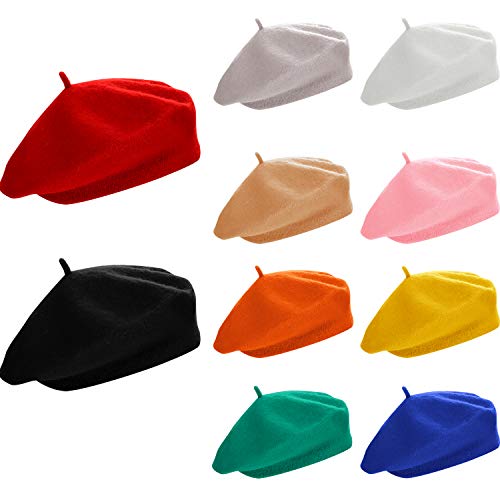 SATINIOR 10 Pcs French Beret Hats Wholesale Beret Hat - color: Assorted Color