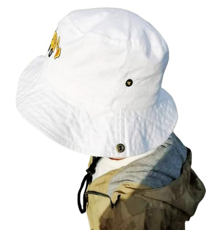 Excavator Toddler Baby Bucket Hats for Kids UV Protection Beach Hat Kids Camping Fishing Hat for Boy 2-8 Years - color: White
