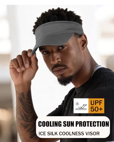 Cooling Stretchy Visor Hat Sports Sun Headband UV Visors Hats - color: Grey
