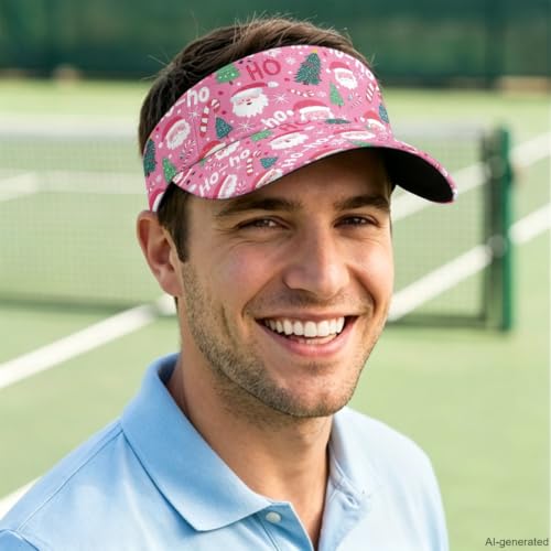 Cool Styles Sun Visor Hats 21.65~23.62 inches Adjustable Open-Top caps Quick-Dry Visor Cap - color: Christmas