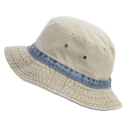 e4Hats.com Big Size Reversible Bucket Hats - color: Khaki Navy, size: XX-Large-3X-Large