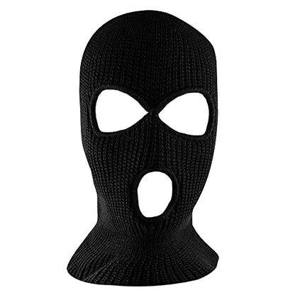 Super Z Outlet Knit Sew Acrylic Outdoor Full Face Cover Thermal Ski Mask One Size Fits Most - color: Black