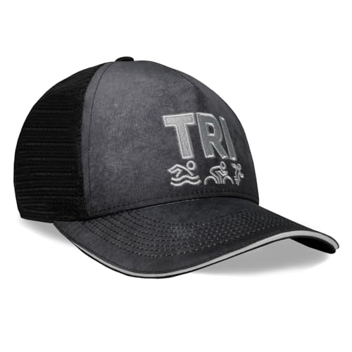 Headsweats Unisex Adult Performance Adjustable Trucker Hat for Men and Women - color: Black/Grey