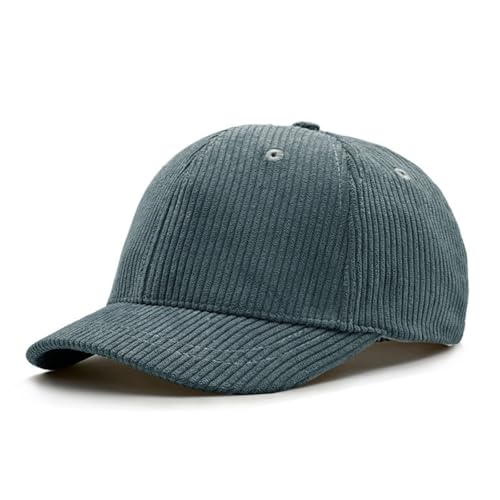 1.97'' Short Brim Stretch Fitted Baseball Caps Corduroy Structured Cap for Men and Women Curved Brim Trucker Hat K412 - color: Grey