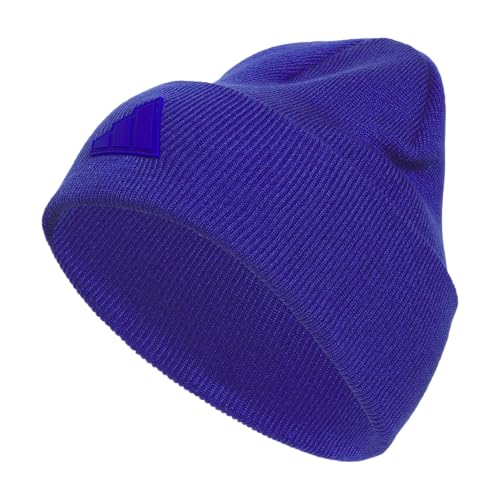 adidas Men's Wide Cuff Slouchy Beanie - color: Semi Lucid Blue/Black/Post Season, size: One Size