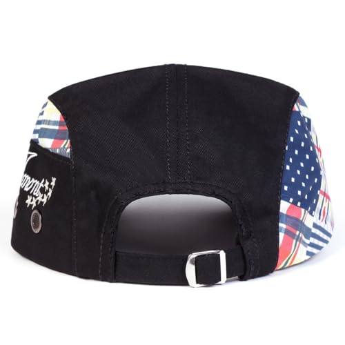 Classic Flat Cap for Men, Adjustable Cotton Newsboy Cap - color: Black 3