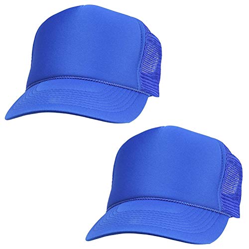 2 Packs Baseball Caps Blank Trucker Hats Summer Mesh Cap (2 FOR Price of 1) - color: Royal