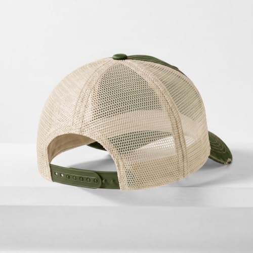 CHOK.LIDS Washed Trucker Hat Unstructured Distressed Pigment Dyed Cap - color: (Army Green)
