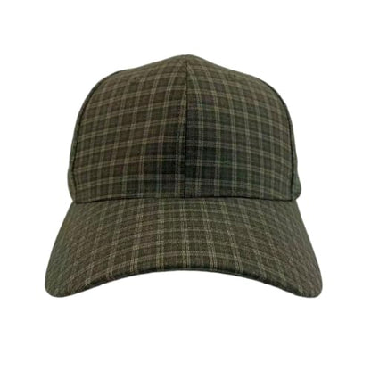 Unisex Plaid Baseball Cap Classic Checkered Cotton Dad Hat Retro Adjustable - color: Green