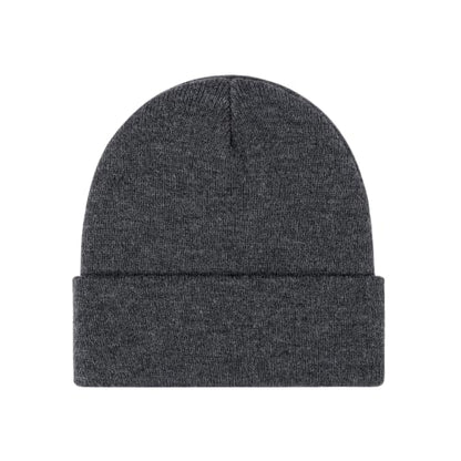 Winter Beanie Men Women Heavyweight Stretch Knit Cuffed Hat - color: Dark Gray,plain