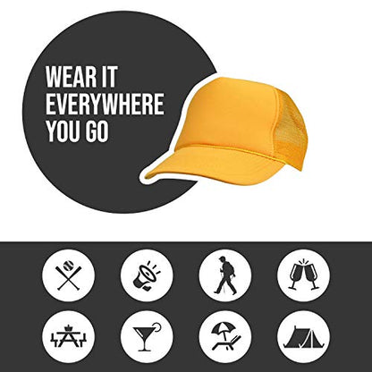 2 Packs Baseball Caps Blank Trucker Hats Summer Mesh Cap (2 FOR Price of 1) - color: Gold