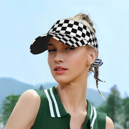 Unisex Adjustable Sports Sun Visor - color: Plaid