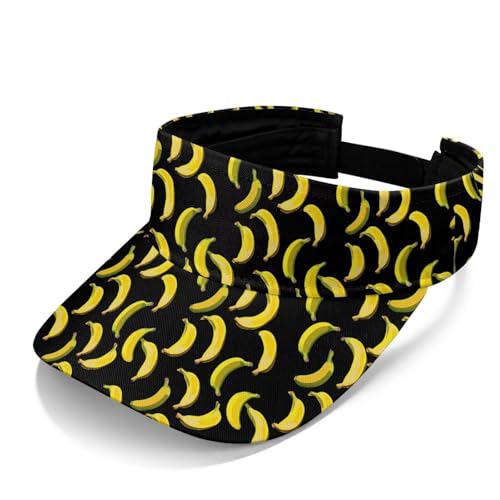Cool Styles Sun Visor Hats 21.65~23.62 inches Adjustable Open-Top caps Quick-Dry Visor Cap - color: Bananas