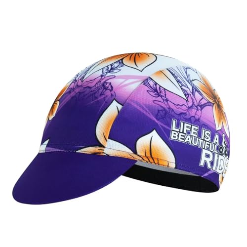 Cycling Cap for Man and Woman Cycling Hat Under Helmet-Polyester Breathable Sweat Absorbent - color: Flo-10