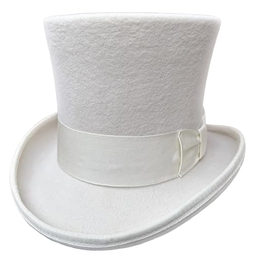 Wool Felt Top Hat Wedding Uncle Sam 7" Tall Topper Hats for Women Men - size: 7 3/8