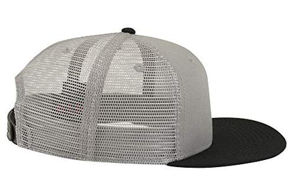 OTTO SNAP Hawaiian Pattern Square Flat Visor 6 Panel Pro Style Snapback Hat - color: Blk/Gry/Gry