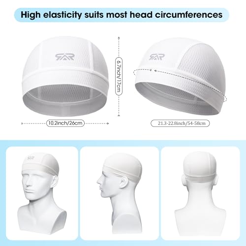 LONGLONG 2-Pack Breathable Skull Caps Helmet Liner for Motorcycle Hard Hat - color: Black+white
