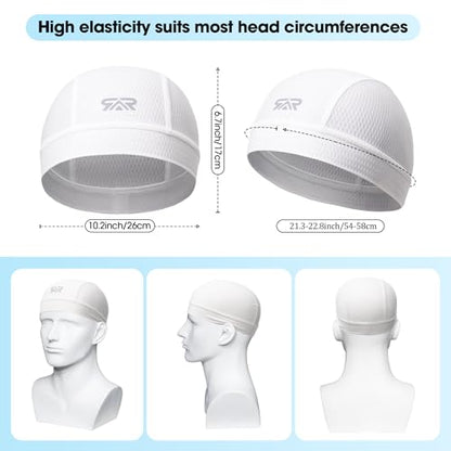 LONGLONG 2-Pack Breathable Skull Caps Helmet Liner for Motorcycle Hard Hat - color: Black+white