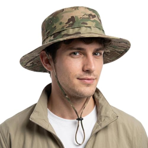 Waterproof UPF 80+ Oversized Bucket Hat for Men with Big Heads - color: Camo Army Green, size: Large-X-Large
