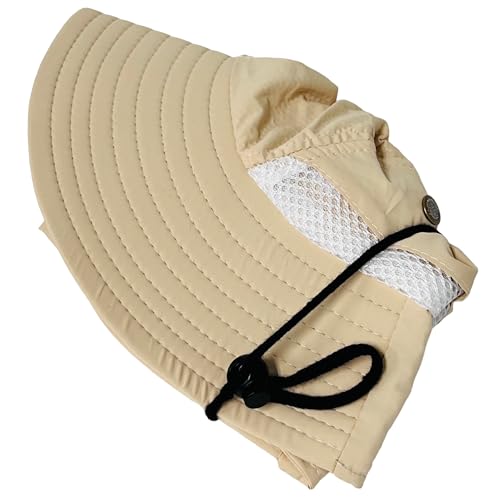 Packable and Adjustable Mesh Boonie Sun Hat with Neck Flap - color: Tan 2