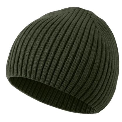 ROYBENS Wool Beanie for Men Women, Seamless Knit Warm Winter Hat Skull Caps - color: 1pcs- Army Green